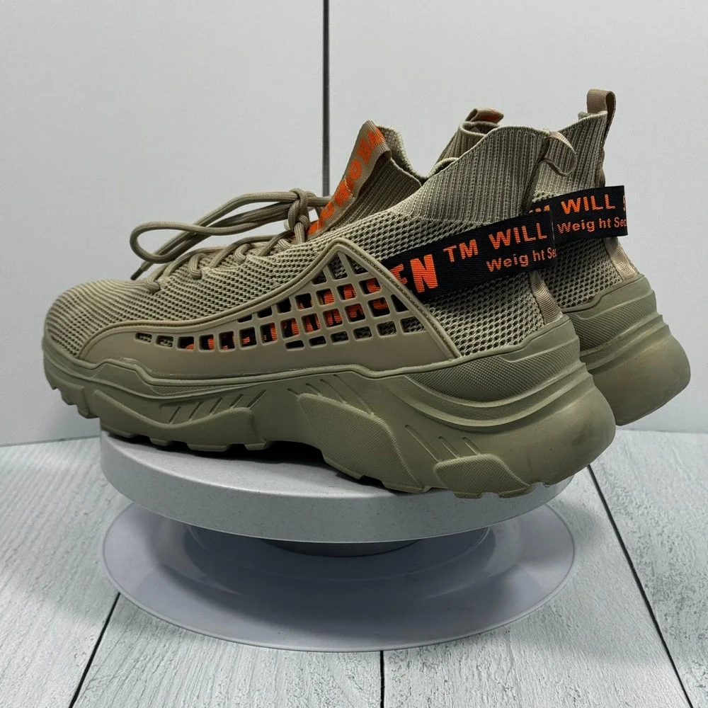 Fashion Nova Men Chunky Sneakers 11.5 Olive Mesh‎ Tactical Weight Securing